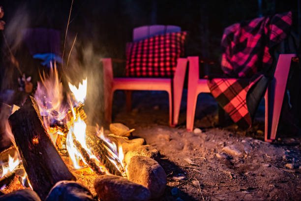 Campfire in the snow